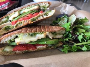 organic pesto chicken panini sandwich at Acai Jungle Cafe